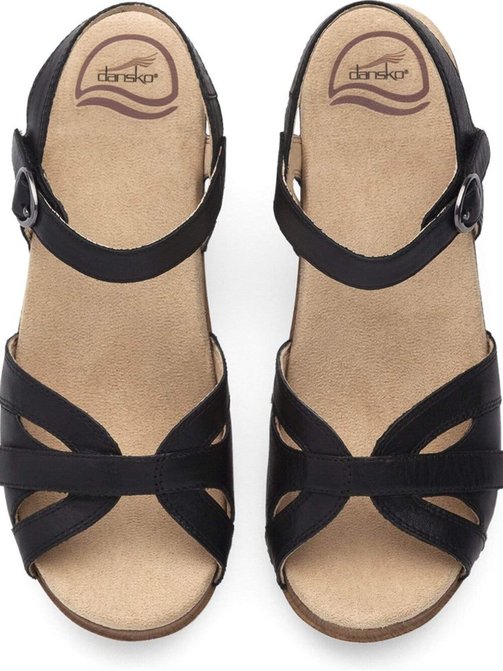 DANSKO Season Platform Adjustable Comfort Sandals Black Leather EU 40 US 9.5-10